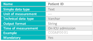 Example data dictionary item